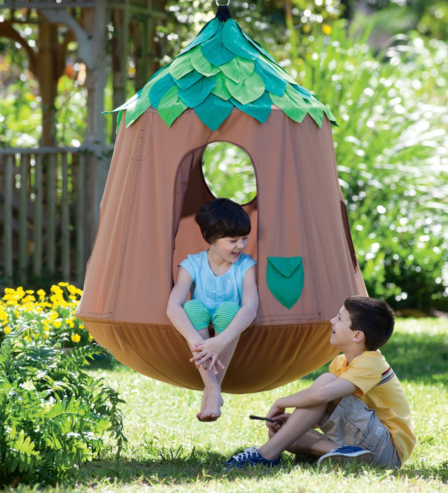 Woodland HugglePod HangOut Nylon Hanging Tent with LED Leaf Lights