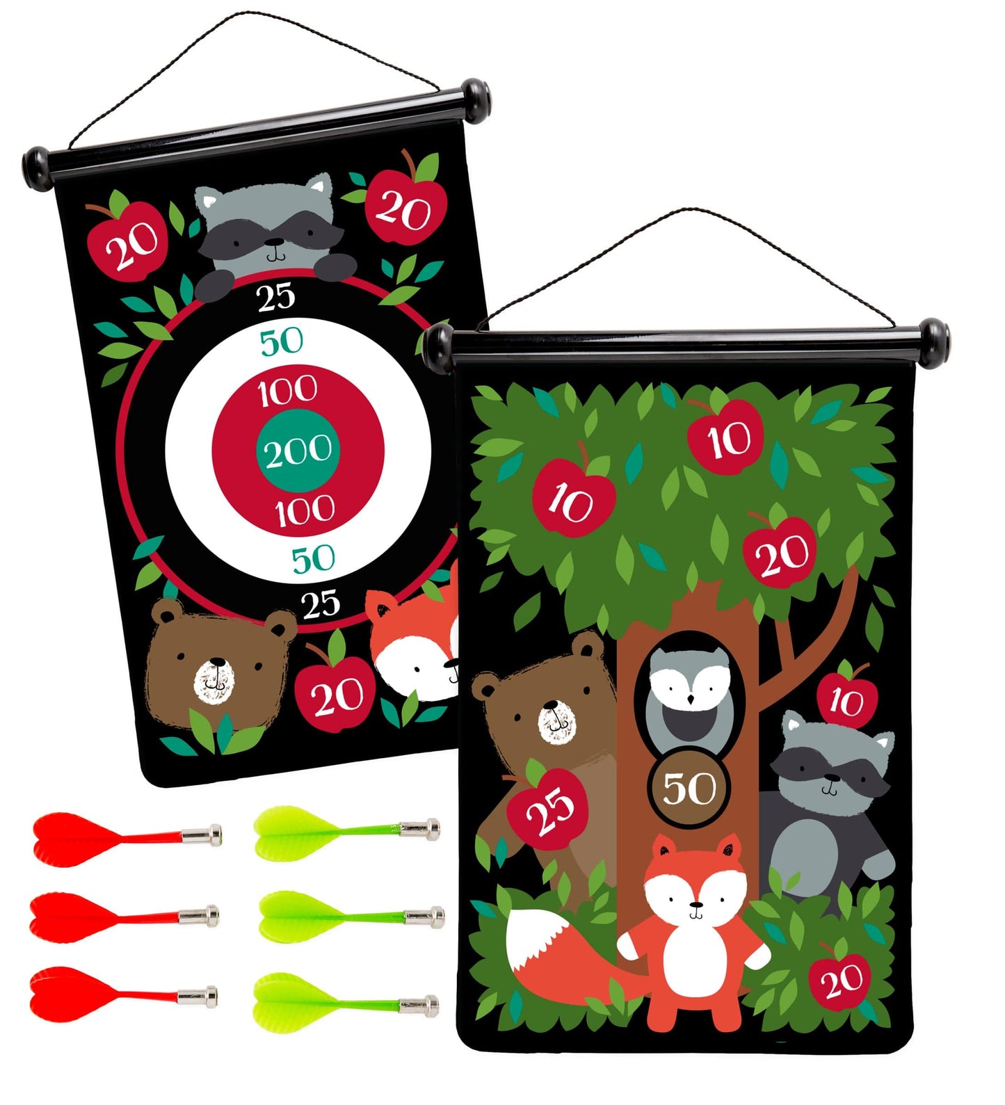 Double-Sided Magnetic Canvas Target Darts Game