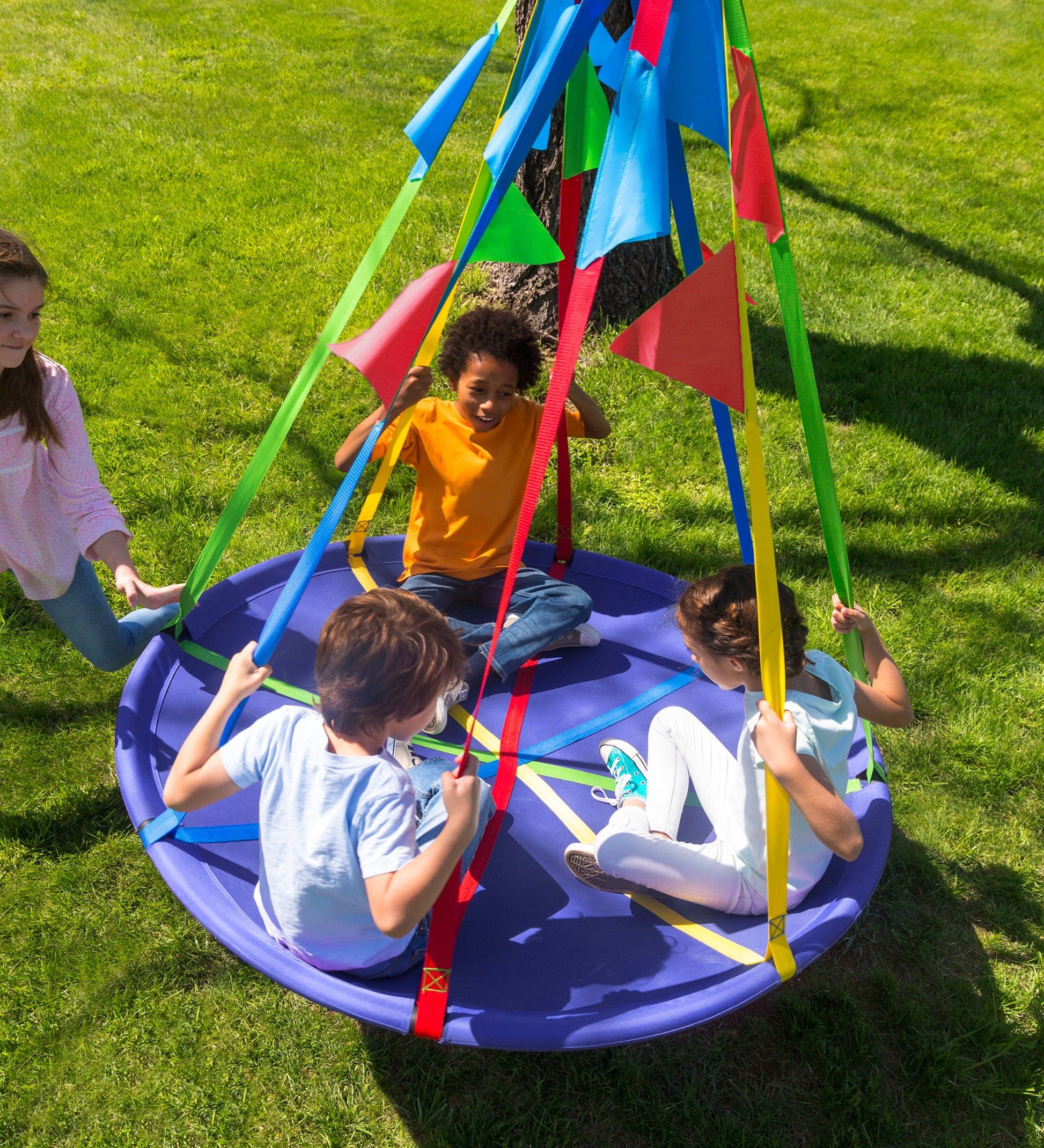 58-Inch Rainbow Flag Round Swing