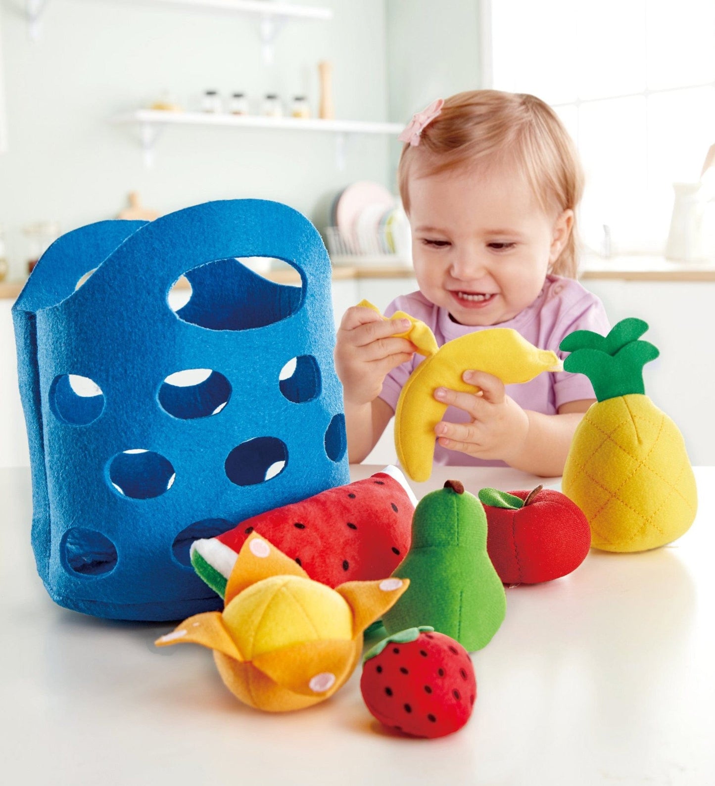 7-Piece Felt Fabric Pretend-Play Food Basket