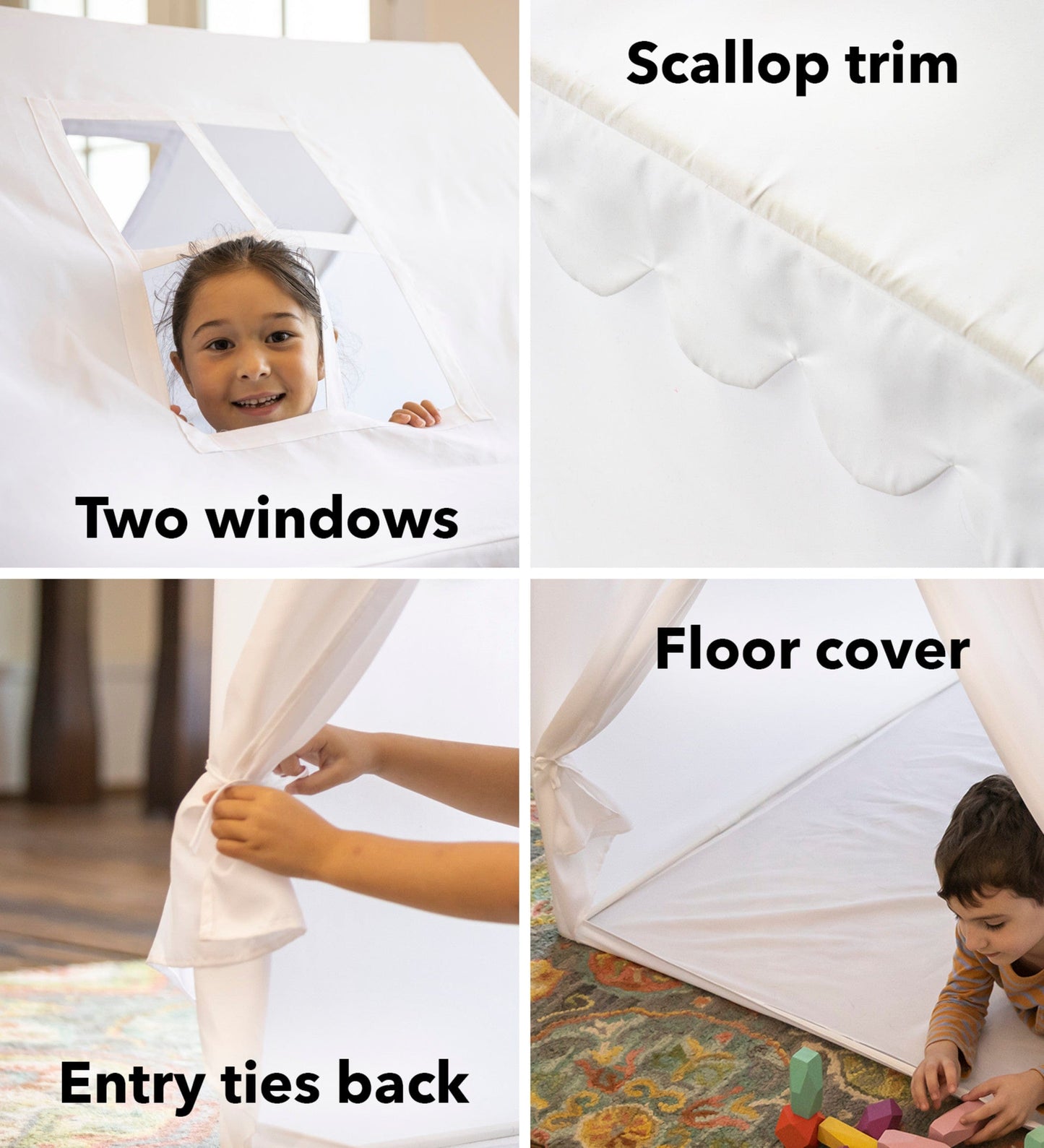 4-Foot Indoor Playhouse Tent with Floor Cover