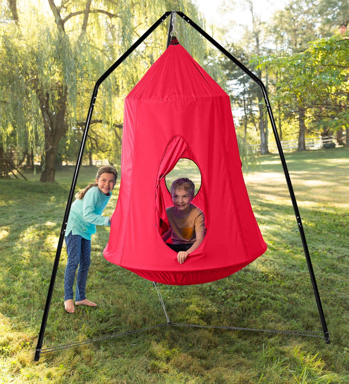 HugglePod HangOut Nylon Hanging Tent and Family HangOut Stand Set