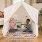 50-Inch Kitchen Playhouse Tent with 7-Piece Kitchen Cooking Set