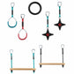 Ninjaline Ninja Star 7-Piece Hanging Obstacle Course Kit with Ninja Stars