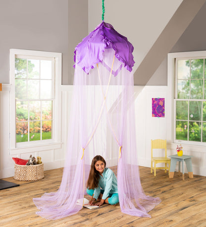 Purple Flower Petals Hanging Canopy and Play Space