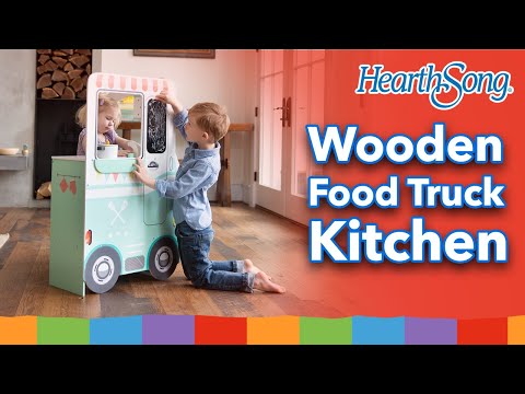 Orders Up Wooden Food Truck Kitchen with 12-Piece Wooden Culinary